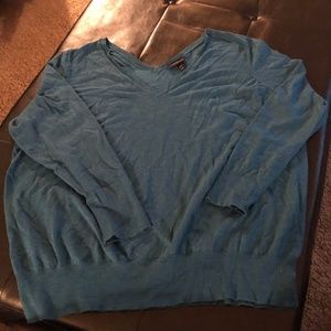 Double V neck Sweater - plus size, Teal
